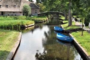 Peaceful view of Giethoorn North, the oldest and quietest part of the village, untouched by mass tourism.